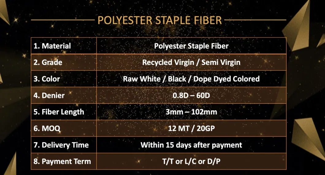 Polyester Staple Synthetic Chemical Recycled PSF Low Melt Virgin Polyester Fiber Fibre